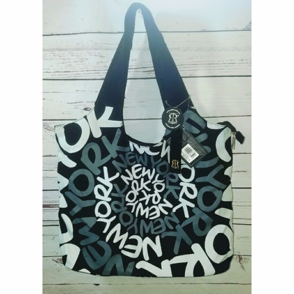 New With Tags Large New York Printed Tote Bag